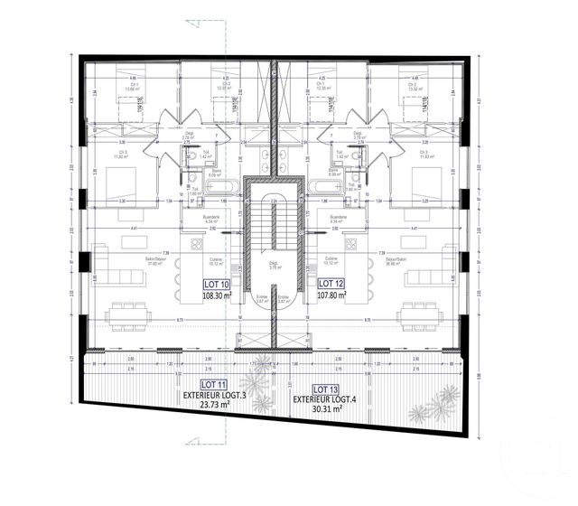 Afficher la photo en grand Appartement F5 à vendre - 5 pièces - 107.78 m2 - VILLERS LES NANCY - 54 - LORRAINE - Century 21 Agence D'Haussonville